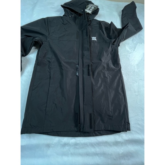 NWT DIXXON Mens XL Tech Jacket Black Hooded Rain Windbreaker Zippered Pockets - Picture 6 of 13